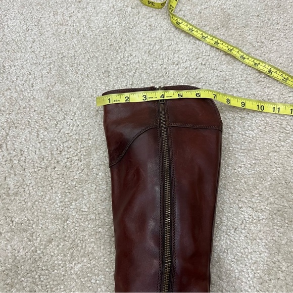 Frye Melissa Tab Red Brown Leather Tall Riding Boot Side Zip Women Size 6 B, - Picture 13 of 16